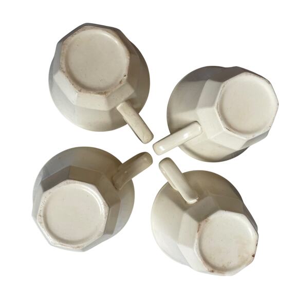 Homer Laughlin Colonial White Dover Mugs Tea Cups Set of 4 USA Vtg 1975 READ - Picture 5 of 9